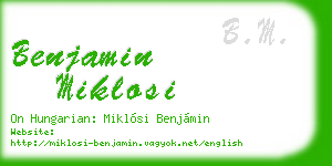 benjamin miklosi business card