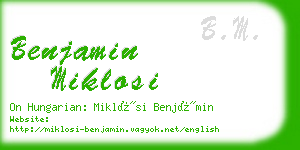 benjamin miklosi business card